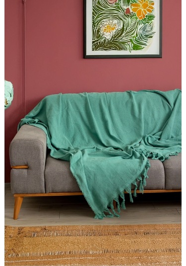 Mint Balıksırtı Desen Koltuk Örtüsü 180 210 Mint