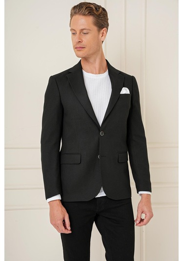 C 685 Slim Fit Siyah Spor Ceket Siyah
