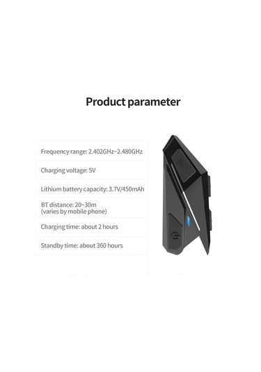 Vkemall Yz06 Bluetooth 5.0 Motosiklet Bluetooth Kask Kulaklığı Motosiklet İnterkom Kulaklığı Su Geçirmez Siyah