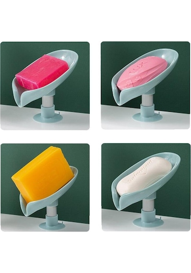 Yeşil 1 Adet Vantuzlu Su Giderli Sabunluk Şık Tasarımlı Su Tutmaz Katı Sabunluk Diğer