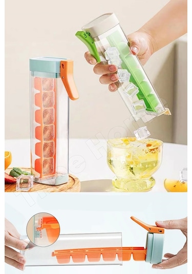 2 Adet Basmalı 6 Bölmeli Kare Buz Kalıbı Taşınabilir Buz Küpü Kalıbı Kare Buzluk Kokteyl Buz Kalıbı Çok Renkli