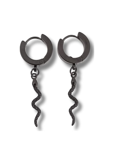 Black Snake Küpe Çelik