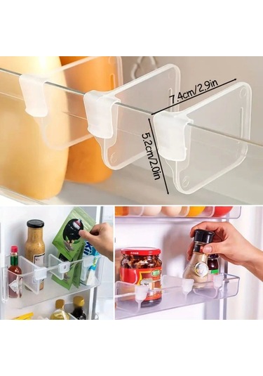 10&amp Apos Luşeffaf Buzdolabı Yan Kapı Düzenleyici Buzdolabı Dolap İçi Bölümleyici Aparatlar Çok Renkli