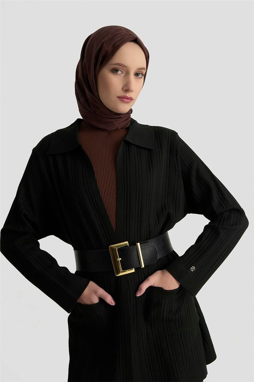 Armine Cepli Triko Giyçık 25ktd569 Siyah Siyah