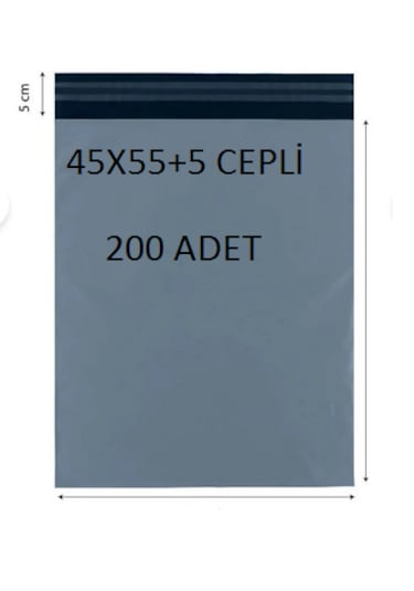 45x55+5 200 Adet Cepli Kargo Poşeti Cac Plastik