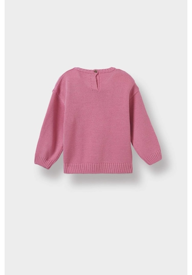 Defacto Kız Bebek Bisiklet Yaka Baskılı Kazak C8089a525aupn161 Pembe