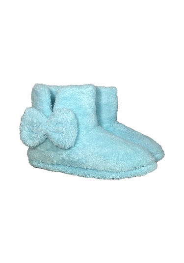 Redplay Eb322 Fiyonklu Velsoft Kadın Panduf Ev Botu Ev Ayakkabısı Turkuaz