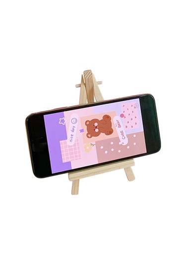 Soulader Ahşap Telefon Tutucu - Masaüstü Tripod Standı İle Stabil Ve Şık Telefon Desteği Kahverengi