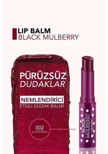 Flormar Lip Balm Meyve Kokulu Renkli Dudak Nemlendiricisi 002 Black Mulberry