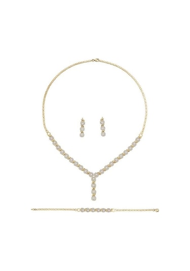 14 Ayar Çiçekli Salkımlı Set Zincirli 22.00 Gram