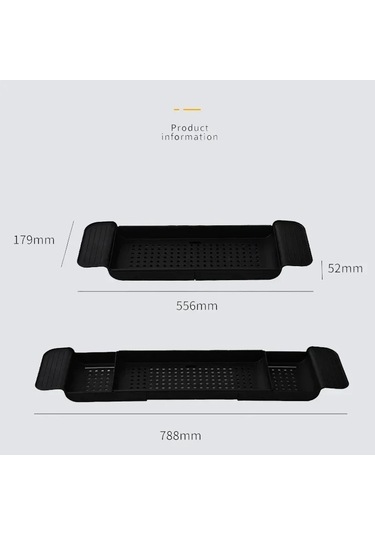 Lichen Uzatılabilir Küvet Raf Banyo Küveti Tepsisi Duş Rafı Beyaz