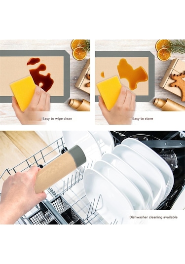 Adet Silikon Pişirme Matı Tekrar Kullanılabilir Pişirme Matı Yapışmaz Kırmızı Kırmızı