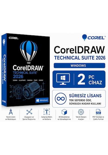 Corel Coreldraw Technical Suite 2026 Windows - 2 Pc Süresiz Dijital Kod