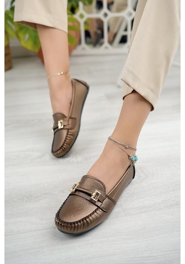 Khayt Daisy Casual Günlük Kadın Babet Ayakkabı Bakır