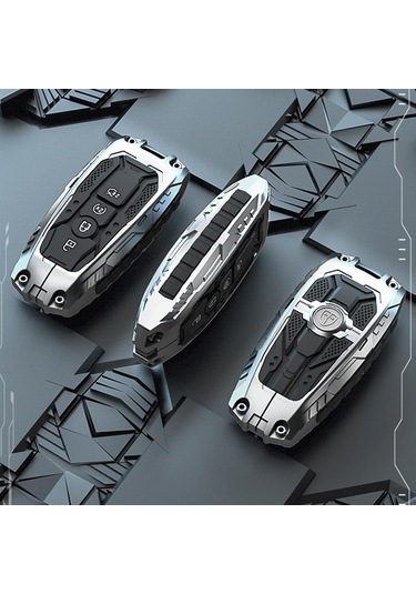 Maiyame Ford 5 Tuşlu Akıllı Anahtar Koruması, Metal Kasa, Çarpma Ve Kırılma Koruma, Fusion/explorer/mustang/f150 Uyumlu, Siyah Renk + Halka Kanca