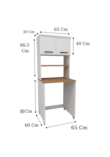 Enda Home Çamaşır Makinesi Dolabı 2 Kapaklı Banyo Dolabı Çam Atlantik Çam - Beyaz