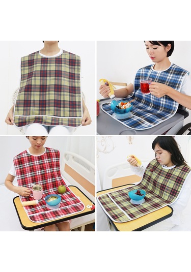 Neevoyu Yemek Örtüsü Yetişkinler İçin Su Ve Yağ Geçirmez Çift Katlı 45x90 Cm Mavi Kare Desenli Beslenme Fantezi Mavi