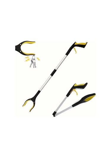 Chuangyinshop 1 Adet Ergonomik Metal Katlanır Kıskaç Pens 32 İnç Sarı Hafif Geniş Çeneli