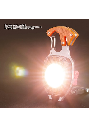 Mini Çalışma Işığı Çakmak Özellik Led Anahtarlık El Feneri Turuncu