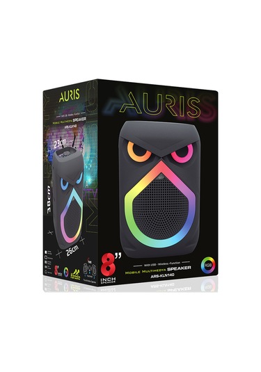 Auris Kln140 25w 8 İnç Mikrofonlu Rgb Bluetooth Hoparlör