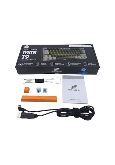 Mini T9 Mekanik Oyuncu Klavyesi Blue Switch Türkçe Mekanik Oyun Klavyesi
