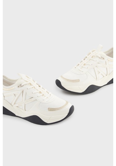 Armani Exchange Bayan Ayakkabı Xdx039 Xv311 Mz128 Beyaz-gold Beyaz-gold