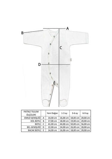 Boumini Bebek Patikli Tulum Mavi Miskin Turkuaz