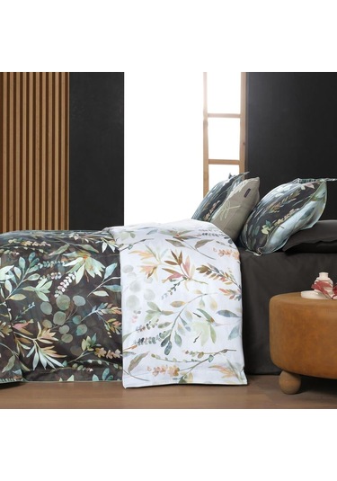 Sarev Chelsea Multi King Size %100 Pamuk Saten "300 Tc" Nevresim Takımı Kahverengi