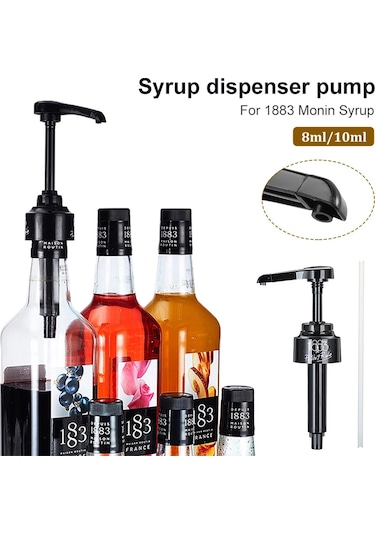 10 Ml-8/10 Ml Şurup Pompası Meyve Suyu Şişesi Dağıtıcı Siyah Sıvı Dağıtıcı 1883 Monin Şurubu Ev Mutfak Bar Cafe Aksesuarları