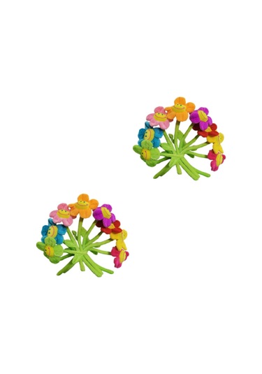 1/2 8 Parçalı Peluş Çiçek Bükülebilir Saplar Perde Tokası 1 Set Diğer