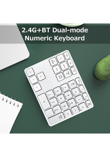 Maiyame Kablosuz 2.4g+bt5.0 İkili Mod 35 Tuşlu Rakam Klavyesi, Alüminyum Kasa, 300mah Şarjlı Pil, Muhasebe/finans İçin Siyah Diğer