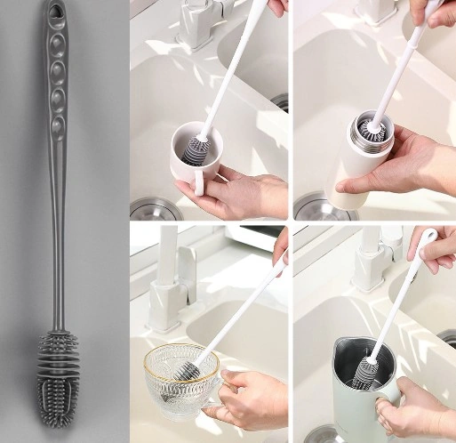 Uzun Saplı Silikon Biberon Ve Kavanoz Yıkama Fırçası 5224 Çok Renkli