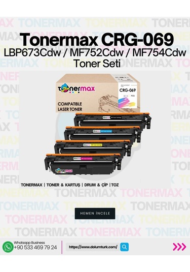 Canon Crg-069 Uyumlu Toner Takım- Çipli / 5094c002 /lbp673cdw /mf752cdw /mf754cdw