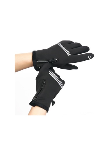 Yaleker Kış Bisiklet Eldiveni - Rüzgar Geçirmez, Şok Emici, Isınır, Dokunmatik Ekran Uyumlu, Tam Parmaklı - Gri, Palmiye Granüllü - Xxl