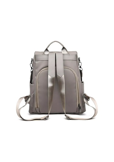 Moveevo Kadın Çift Askılı Sırt Çantası - Minimalist Desenli Nilon Oksford Kumaş - Dışarıda Kullanıma Uygun - Kahverengi Diğer