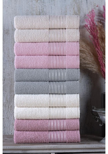 Range El ve Yüz Havlu Seti 10'lu 50 x 85 CM Çok Renkli