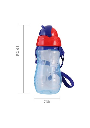 Sones Bebek Su Besleme Şişesi Pipetli Taşınabilir Karikatür Saklama Bardakları Spor Şişeleri Bebek Besleme Bardakları Mavi