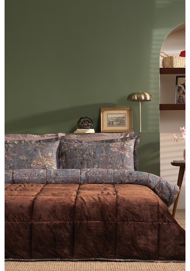 Puffy Danish Çift Kişilik Threefy Uyku Seti - Kahverengi