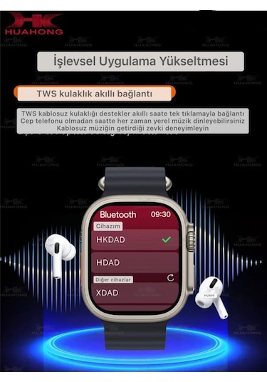 Watch 10 Hk Serisi Tüm Telefonlara Uyumlu Bildirim Whatsap Chatgpt Aktif