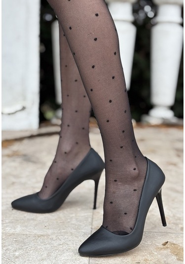 Hillar Siyah Saten Stiletto Ayakkabı siyah