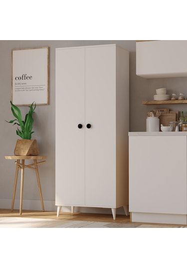 Suntalam 2 Kapaklı 5 Raflı Mega Çok Amaçlı Mutfak Dolabı Banyo Do