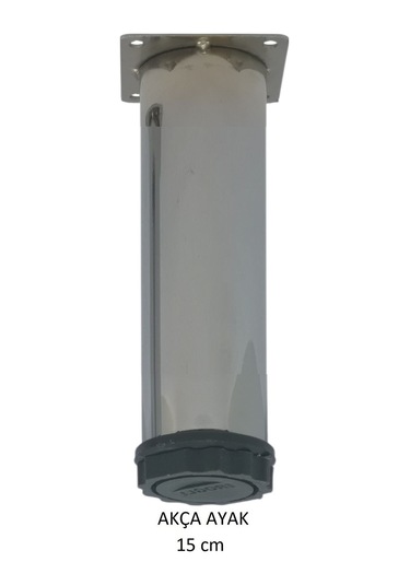 Akça Ayak, Baza, Yatak, Koltuk, Kanepe, Masa, Puf, Sehpa Tv Ünitesi Ayarlanabilir Metal Ayak 15 Cm Krom