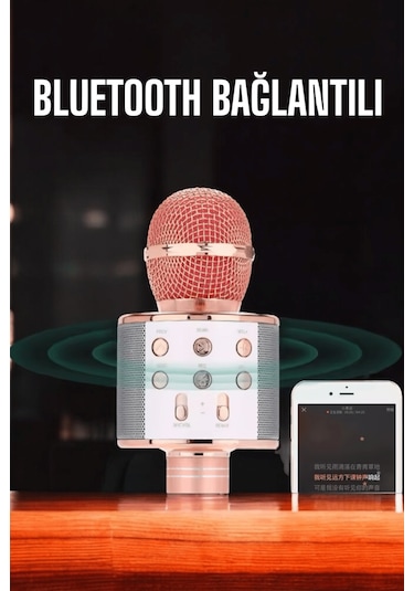 Kablosuz Bluetooth Karaoke Mikrofon Usb Ve Aux Girişli, Yüksek Ses Kalitesi