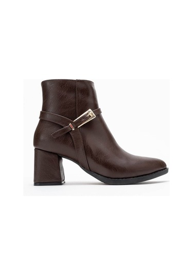 Trender Kahverengi Kadın Bot & Bootie 21-t064 Kahverengi