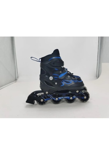 Vadi Mavi Silikon Tekerli Ayarlanabilir Işıklı Paten S 31-34 Hp7128 Mavi - Siyah