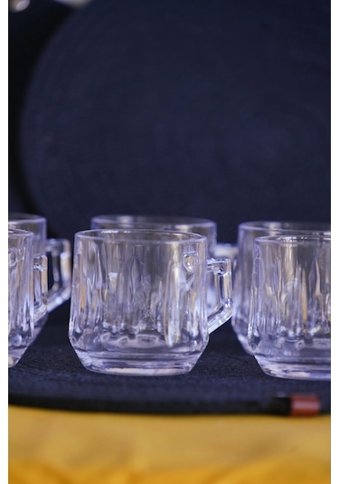 Panayır Home Blinkmax Kulplu Şeffaf 6'lı Fincan Bardak Gls-200 Şeffaf