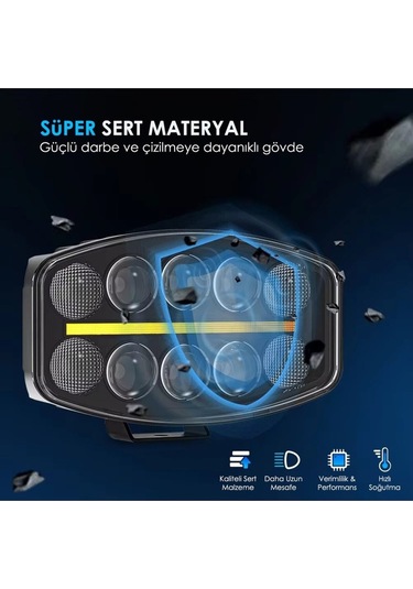 10'' Beyaz Turuncu Led Spot Projektör + Drl Tır Kamyon Off Road 12-24volt Çalışma Lambası