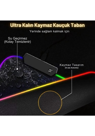 Dalong Dünya Haritalı Led Işıklı Mouse Pad 90x40 Cm