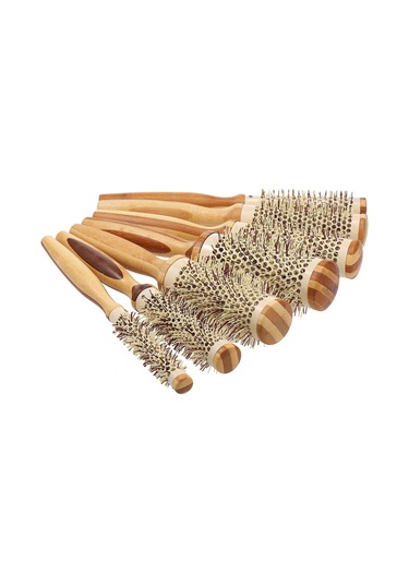 Singree Doğal Ahşap Vantilli Fön Şekillendirici Saç Fırçası - Nilon Tırnaklı, Statikten Korumalı, Kıvrımlar Ve Hacim Oluşturur 4