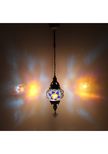 Dekoratif MOZAİK AVİZE TEKLİ TAVAN LAMBASI YATAK ODASI